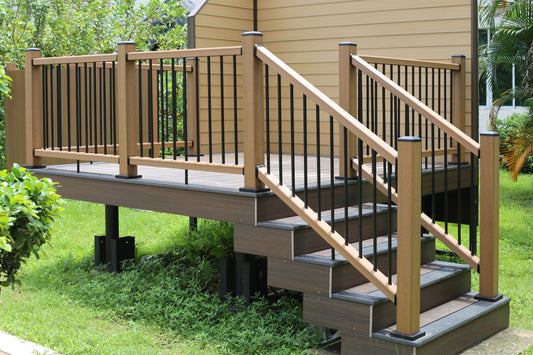 Ultrashield Composite Decking Rails with Aluminium Spindles