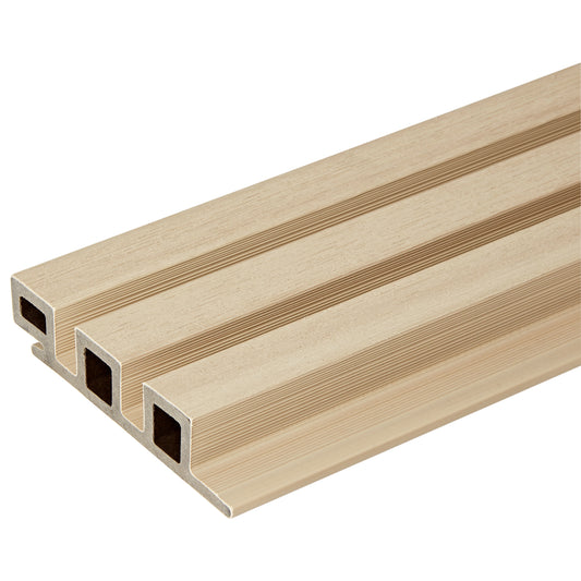 Light Oak - Slatted Composite Cladding Panels - Board Width 120mm (115mm wide coverage)