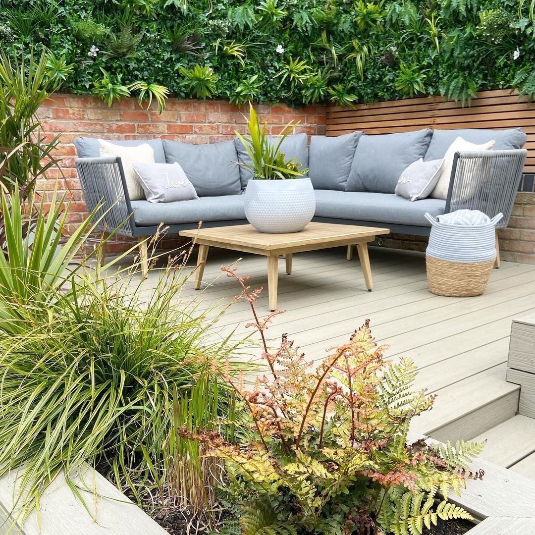 Artificial Green Wall screen around Patio