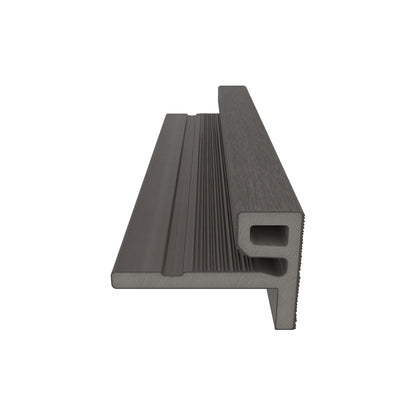Dark Silver Grey Slatted End Trim - Composite Decking Company