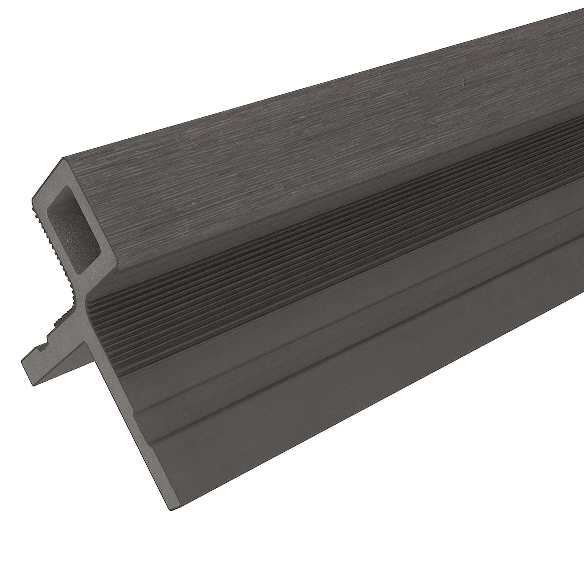 Dark Silver Grey Slatted Clad Corner Trim - Composite Decking Company