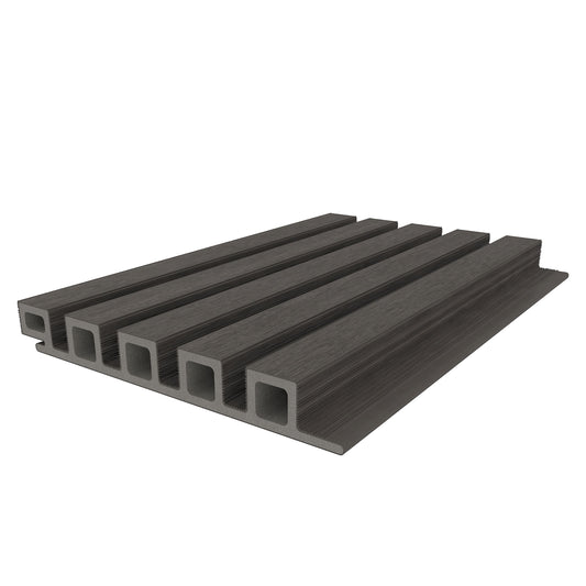 Dark Silver Grey - Slatted Composite Cladding Panels - Composite Decking Company