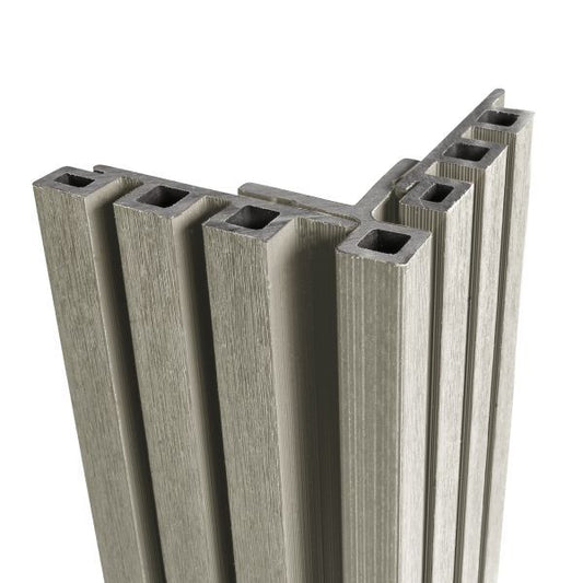 Silver Birch Slatted Clad Corner Trim - Composite Decking Company